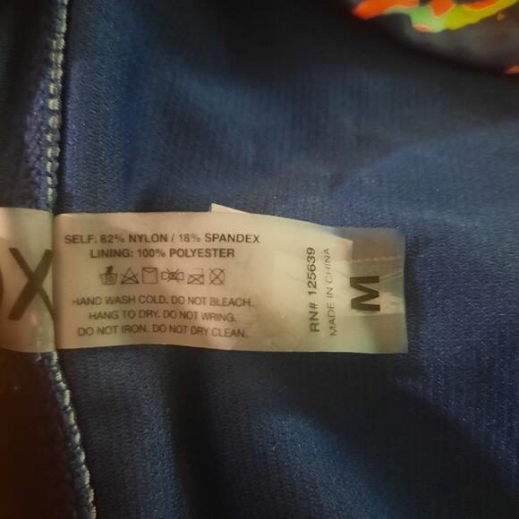 XOXO Womens High Neck Deep Plunge Multicolored Zebra Swimsuit Size Medium NWT - Picture 7 of 9